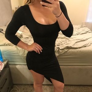 Black asymmetrical dress